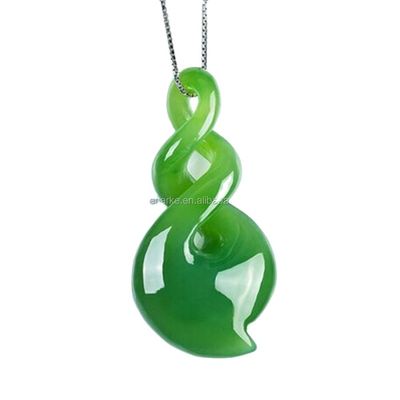 Pietra di cristallo verde HETIAN Nefrite collana intagliata Gioielli di giada per gli amanti PORTABLE Design 100% charm naturale Pendente per Uomini