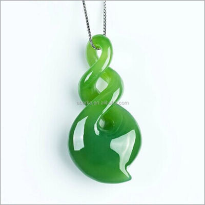 Pietra di cristallo verde HETIAN Nefrite collana intagliata Gioielli di giada per gli amanti PORTABLE Design 100% charm naturale Pendente per Uomini