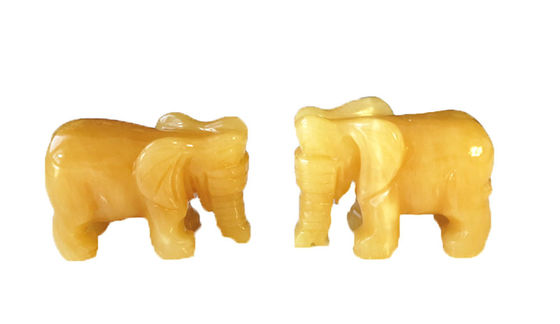 18 cm Topazo scolpito a mano Elefante di pietra Statua di cristallo Figurina per la decorazione domestica
