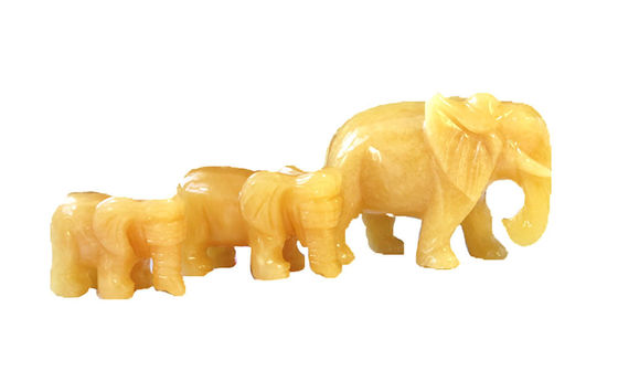 18 cm Topazo scolpito a mano Elefante di pietra Statua di cristallo Figurina per la decorazione domestica