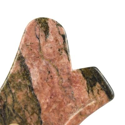 Massaggiatore Manuale Rodonite Naturale Pietra di Jaspero Gua Sha Scraping Board Guasha Bellezza Faciale Massaggio Corporeo Strumento Per La Cura Della Pelle Relax