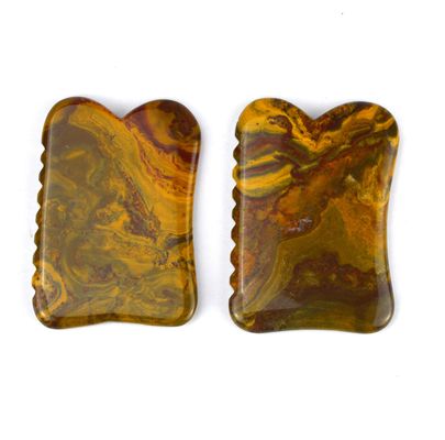 Massaggiatore Logo personalizzato Mookaite Massaggio corpo Strumenti per la bellezza Guasha Stone Scrapping per lifting facciale e drenaggio linfatico