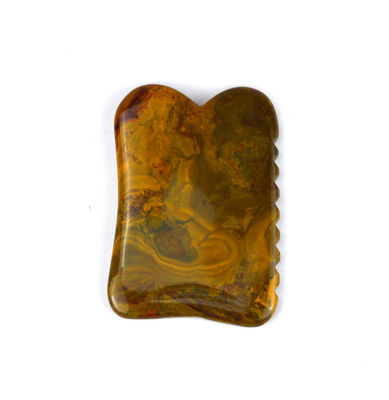Massaggiatore Logo personalizzato Mookaite Massaggio corpo Strumenti per la bellezza Guasha Stone Scrapping per lifting facciale e drenaggio linfatico