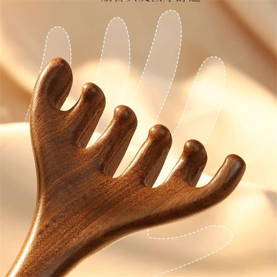 Sblocca la tua bellezza Cervo Corna Scalpo Forma Meridiano Massaggiatore Testa Gua Sha Massaggio pettine Per rilassamento del viso e del corpo