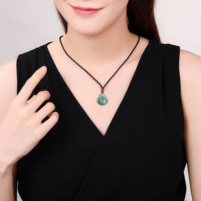 Art Collectible High Class Giada Buddha intagliato Giada Buddha Pendente per tema collana