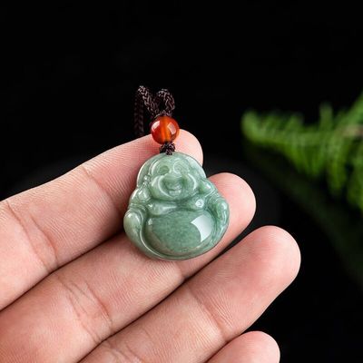 Art Collectible High Class Giada Buddha intagliato Giada Buddha Pendente per tema collana