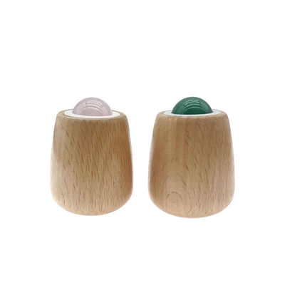 Personalizzabile palla di massaggio di giada maniglia di legno giada rullo per il massaggio del corpo e collo / faccia Gua Sha strumento di sollievo dallo stress