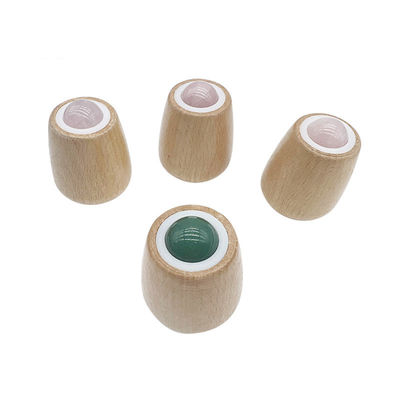Personalizzabile palla di massaggio di giada maniglia di legno giada rullo per il massaggio del corpo e collo / faccia Gua Sha strumento di sollievo dallo stress