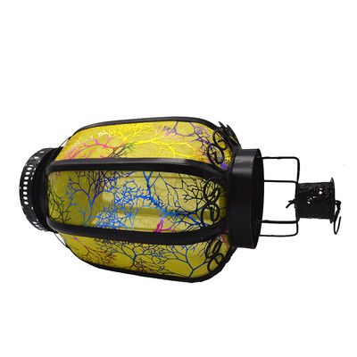 Lanterna gialla di prodotto cinese lunghezza 26cm diametro 13cm ferro metallico ideale per i festival