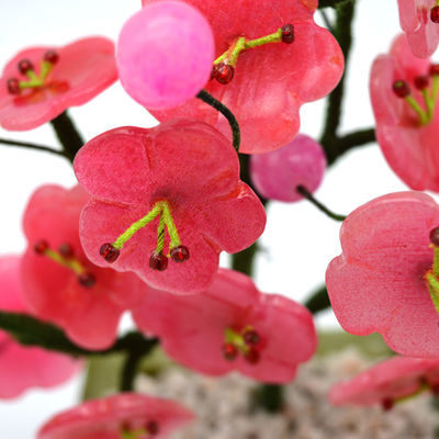 Tecnica intagliato giada albero di prugna arte popolare giada fiori intagliati gemma albero per la decorazione domestica