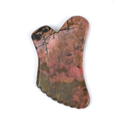 Strumento di massaggio naturale di Rhodonite Gua Sha per stringere la pelle e promuovere la bellezza facciale