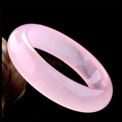 Art Collectible Pink Hibiscus Bracelet Natural Violet Jade Bracelet A Grade Gioielli Jade Bracelet Donne