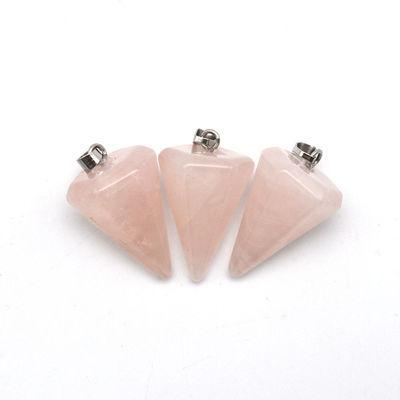 Pendolo di quarzo rosa naturale per l'allineamento dei chakra e la guarigione Reiki