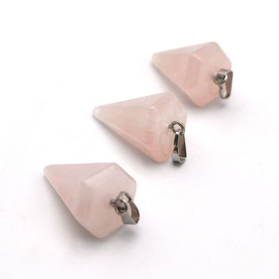 Pendolo di quarzo rosa naturale per l'allineamento dei chakra e la guarigione Reiki