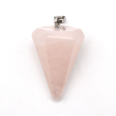 Pendolo di quarzo rosa naturale per l'allineamento dei chakra e la guarigione Reiki