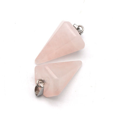 Pendolo di quarzo rosa naturale per l'allineamento dei chakra e la guarigione Reiki