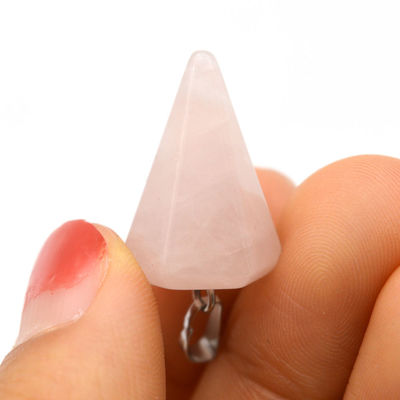 Pendolo di quarzo rosa naturale per l'allineamento dei chakra e la guarigione Reiki