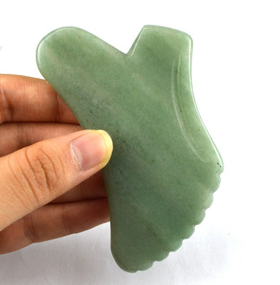 Aventurine verde Guasha Gua Sha Modalità strumento viso No abkgs-038 Per un drenaggio linfatico efficace e cura della pelle