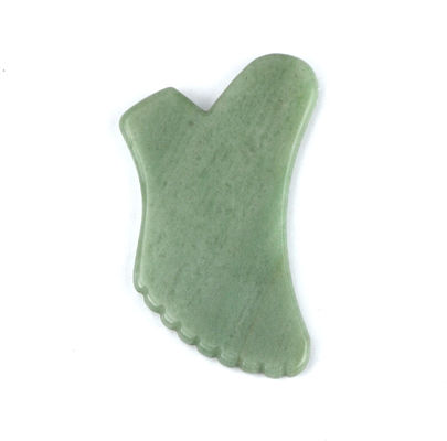 Aventurine verde Guasha Gua Sha Modalità strumento viso No abkgs-038 Per un drenaggio linfatico efficace e cura della pelle