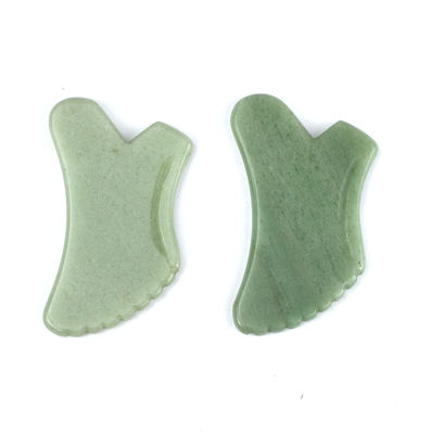 Aventurine verde Guasha Gua Sha Modalità strumento viso No abkgs-038 Per un drenaggio linfatico efficace e cura della pelle