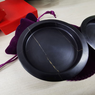 Classico stile artigianato personalizzato naturale nero rotondo marmo sottocopa per decorazioni alberghiere