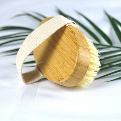 Maniglia di legno naturale Pelle di cinghiale Pelle esfoliante Bambù doccia spazzole da bagno Spazzole per asciugare il corpo Spazzola per la pulizia profonda
