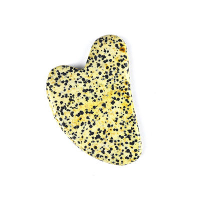 Logo personalizzato disponibile dal 2024 Strumento di massaggio in pietra dalmata a forma di cuore per massaggi di salute del corpo