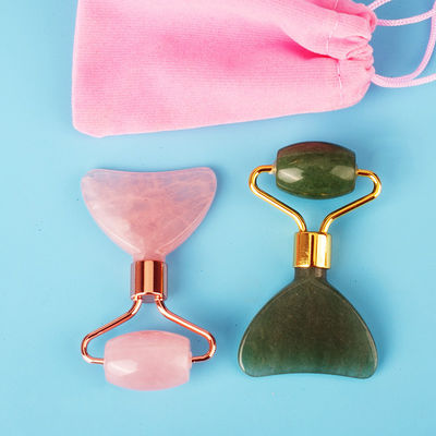 Mini Rose Quartz Jade Roller Eye Skin Care Gua Sha Board Dispositivo di bellezza facciale multifunzionale entro 90 caratteri
