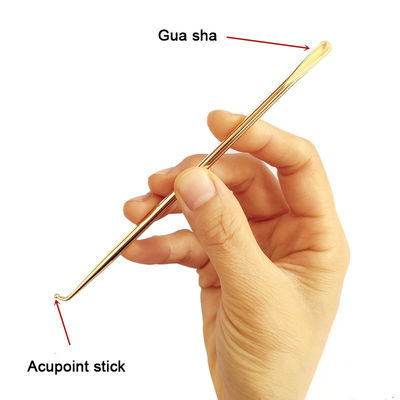 Cura della pelle del corpo Acupoint Stick Copper Gua Sha Massage Tool con immagine e certificato ISO9001