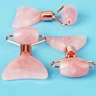 Mini Rose Quartz Jade Roller Eye Skin Care Gua Sha Board Dispositivo di bellezza facciale multifunzionale entro 90 caratteri