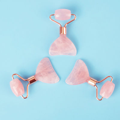 Mini Rose Quartz Jade Roller Eye Skin Care Gua Sha Board Dispositivo di bellezza facciale multifunzionale entro 90 caratteri