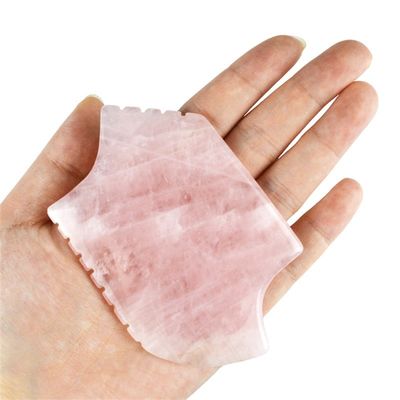 2024 Rose Quartz Gua Sha Massaggio Strumento Con Denti Naturale Piuma Cristallina Bellezza Massaggiatore Face Lifting Anti Aging Logo Rosa