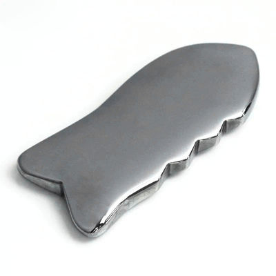 Terahertz Gua Sha Scraping Massaggio Strumento con pietra di energia e massaggio punto di agopuntura 91 * 37mm