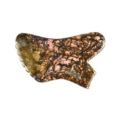 Strumento Gua-Sha a base di pietra di rhodonite personalizzabile Massaggiatore viso rosa e nero per il sollievo del collo/spalla/spalle/gambe