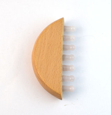 Combine per il massaggio dei capelli in legno rosa quarzo giada Guasha Meridiano Scalp Gua Sha Massager Combine per il massaggio dei capelli con funzione Gua Sha