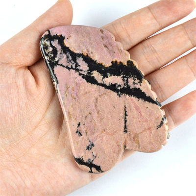 Attrezzature per il massaggio del corpo Pietra naturale di rhodonite Gua Sha Scraping Board per la bellezza facciale e massaggio dei tessuti profondi