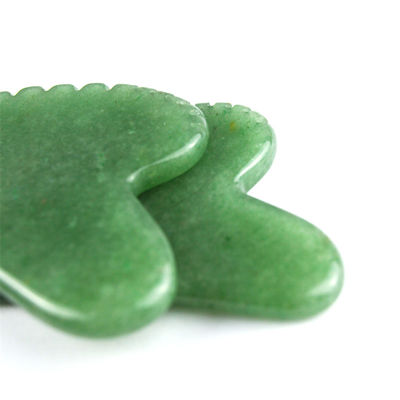 Forma naturale del cuore Verde avventurino Giada Gua Sha Logo personalizzato Guasha Con denti Massaggio Faciale Bellezza Strumento Massaggio Muscolare