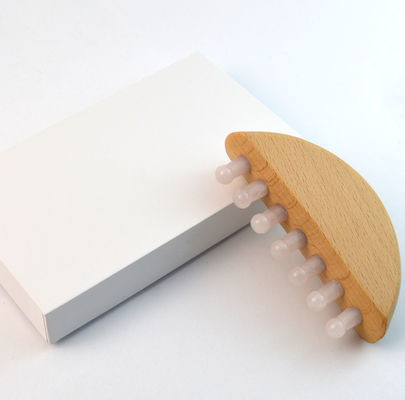 Combine per il massaggio dei capelli in legno rosa quarzo giada Guasha Meridiano Scalp Gua Sha Massager Combine per il massaggio dei capelli con funzione Gua Sha