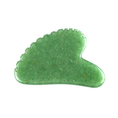 Forma naturale del cuore Verde avventurino Giada Gua Sha Logo personalizzato Guasha Con denti Massaggio Faciale Bellezza Strumento Massaggio Muscolare