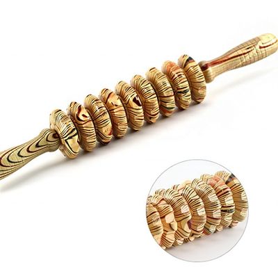 OEM ODM 38*5.5cm Roller di massaggio addominale in legno Massaggio del corpo Roller di giada