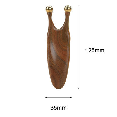 Strumento di massaggio Gua Sha di legno di sandalo di rame puro per la stimolazione del viso e degli occhi