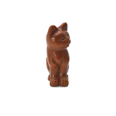 Figurina di gatto di agata scolpita a mano in stile Feng Shui per la guarigione e la decorazione degli animali