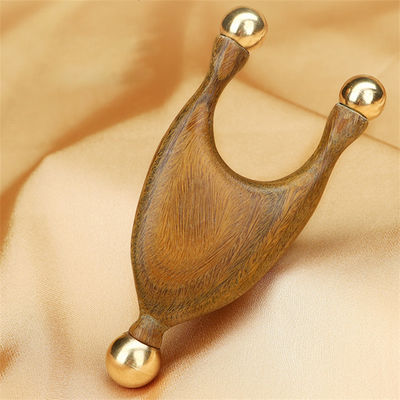 Massaggiatore Faciale Gua Sha in rame di legno di sandalo vantaggioso per la stimolazione del punto di acupuntura e strumento di lifting facciale