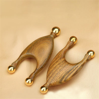 Massaggiatore Faciale Gua Sha in rame di legno di sandalo vantaggioso per la stimolazione del punto di acupuntura e strumento di lifting facciale