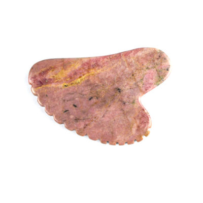 Muscoli del corpo Forma naturale del cuore Rodonite Pietra Gua Sha Scratching Board Denti Guasha Pietra Faciale Cosmetica Massaggio Strumento cura della pelle