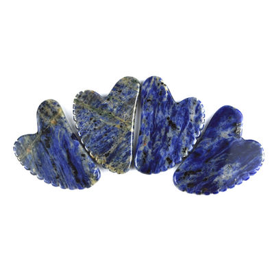 Strumento di lifting facciale Forma di cuore Pietra naturale Sodalite Gua Sha per l'auto-cura e il rilassamento del corpo