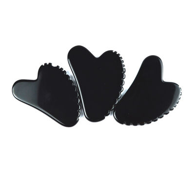 Forma naturale del cuore ossidiana Gua Sha Massaggio Strumento di raschiatura con denti Massaggio per la bellezza facciale Massaggio per la pelle Spa strumento per la cura della pelle