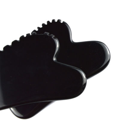 Forma naturale del cuore ossidiana Gua Sha Massaggio Strumento di raschiatura con denti Massaggio per la bellezza facciale Massaggio per la pelle Spa strumento per la cura della pelle