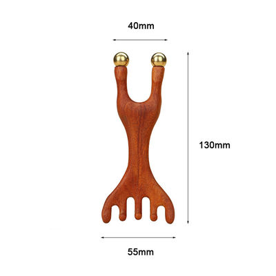 Corno di cervo rosso in forma di rame Scalpo Meridiano Massaggiatore Testa Gua Sha Massaggio pettine per contornare e sollevare le caratteristiche del viso