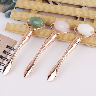 Disponibile il logo personalizzato. Dispositivo di bellezza per il lifting del viso in metallo per la cura della bellezza e set di rulli di giada.